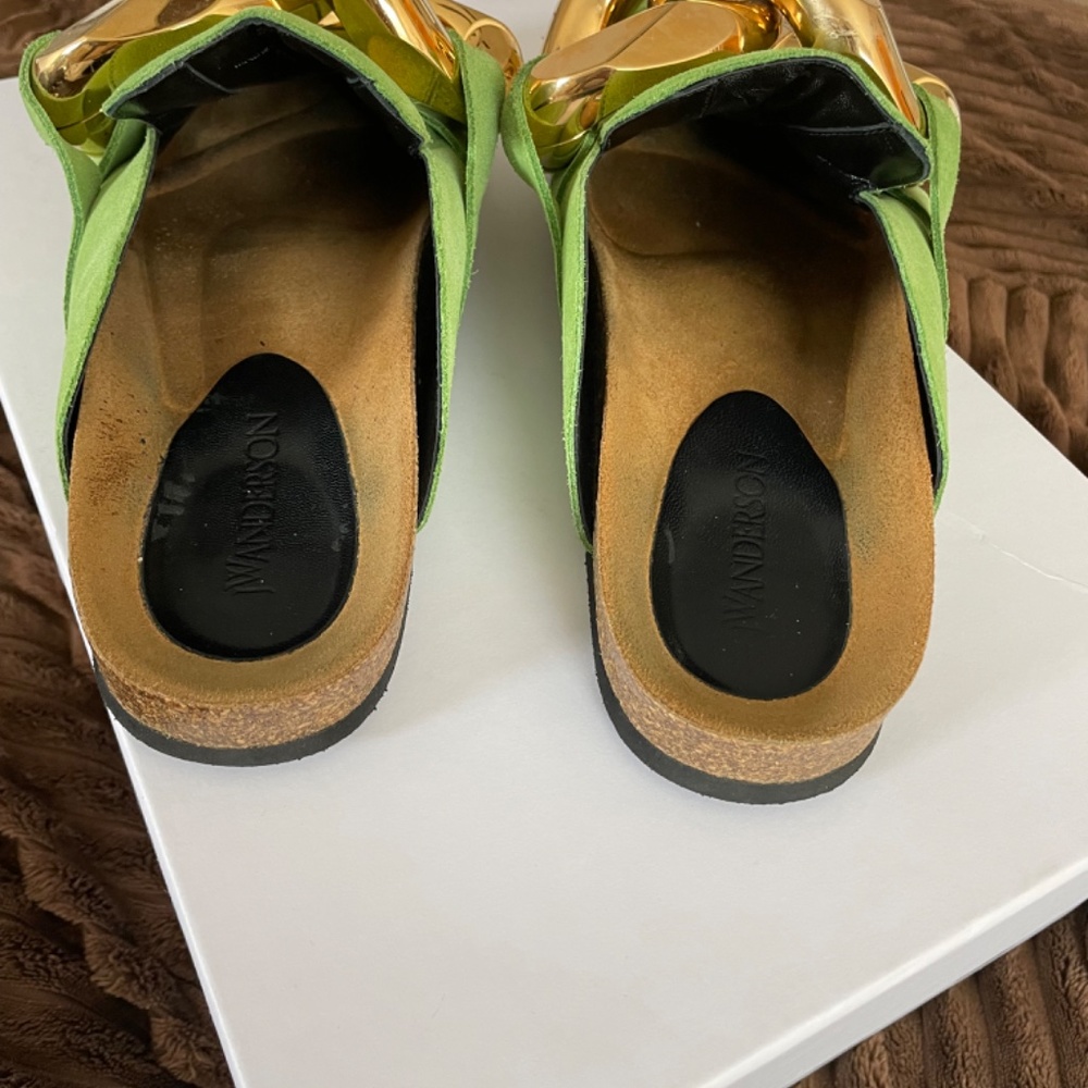 JW ANDERSON Suede Green Chain Loafer Size 8 - Picture 3 of 8